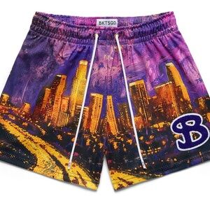 BKTSQD Los Angeles Skyline shorts Mens size XS (fits a boys 14-16) NWOT